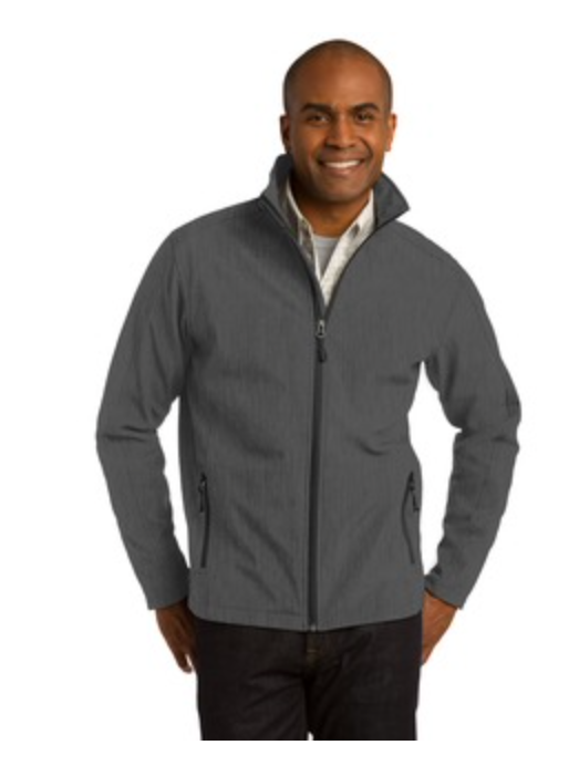 Men's Port Authority Core Soft Shell Jacket in Black Charcoal Heather Main Image